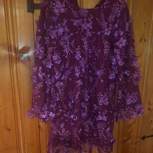 Mestiza by Free People, Size Large, Purple flower dress